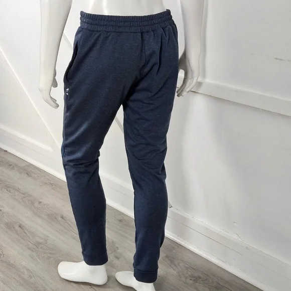 On Running Mens Sweat Pants Navy Blue Heather Ribbed Knee Joggers Large - Picture 3 of 8
